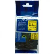 Alternativn&iacute; p&aacute;ska Brother HSE-651 23,7 mm x 1,5 m čern&yacute; tisk/žlut&yacute; podklad
