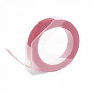 Alternativní páska Dymo Omega A0898120, 9 mm x 3 m, bílý tisk/růžový podklad