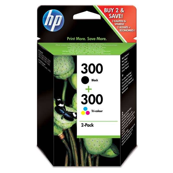 HP originální ink CN637EE, HP 300, black/color, blistr, 2 x 200str., 2x4ml