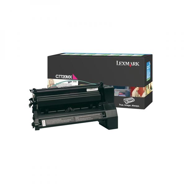 Lexmark originální toner C7720MX, magenta, 15000str., return
