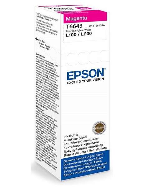 Epson inkoustová náplň 664/ C13T66434A/ L100/ L110/ L200/ L210/ L355/ L550/ 70ml/ Magenta