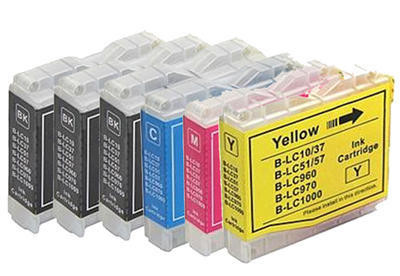 Gold Print sada LC970/1000 pro tisk&aacute;rny Brother 22 ml čern&aacute; 17 ml barvy