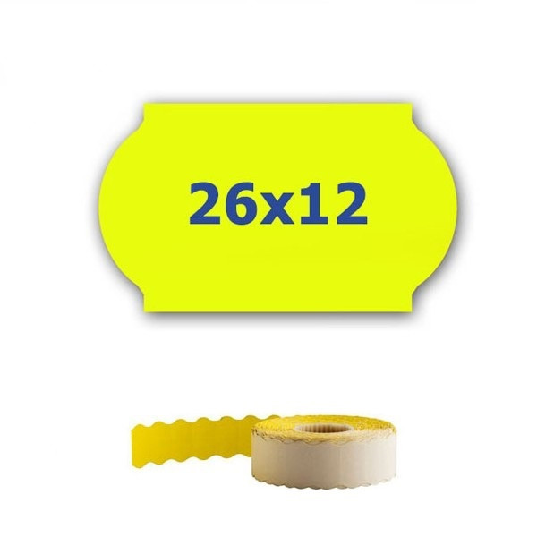 ETRL-26x12-yellow Cenov&eacute; etikety do kle&scaron;t&iacute;, 26mmx12mm, 900 ks, sign&aacute;ln&iacute; žlut&eacute;