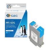 G&G kompatibilní ink s PFI107C, cyan, 130ml, NC-00107C, 6706B001, pro Canon iPF-680, 685, 780, 785