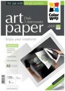 COLORWAY nažehlovací papír/ na tmavý/ textil/ 120g/m2, A4/ 5 kusů