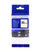 PRINTLINE kompatibilní páska s Brother TZE-FX661,36mm,černý tisk/žlutý podklad, flexibilní