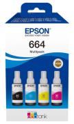 Epson inkoustová náplň/ T66464A/ 664 EcoTank/ L120/ L310/ L305x/ L3060/ L3070/ L1300/ 4-colour Multipack